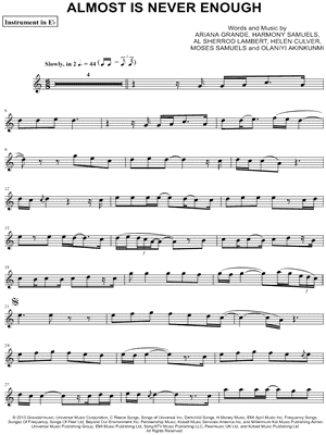 Almost Is Never Enough - Eb Instrument