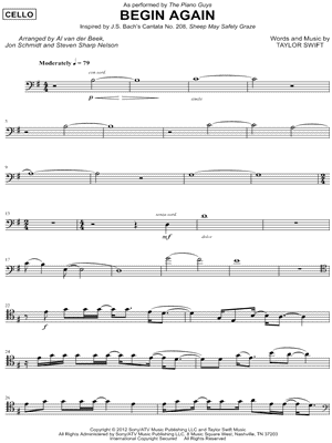 Begin Again - Cello part