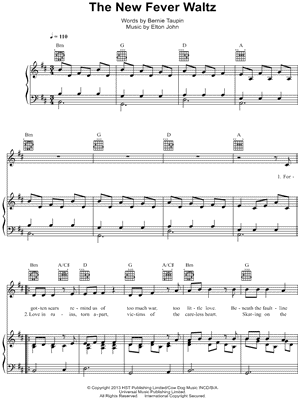 The New Fever Waltz by Elton John - Sheet Music