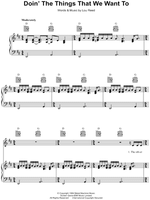 Doin' the Things That We Want To