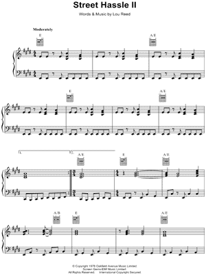 Street Hassle II by Lou Reed - Sheet Music