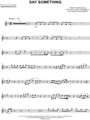 Say Something - Bb Instrument by A Great Big World - Sheet Music