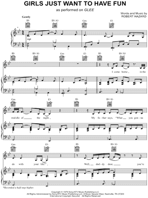 Girls Just Want To Have Fun from Glee - Sheet Music