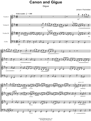 Canon and Gigue: Gigue - Score