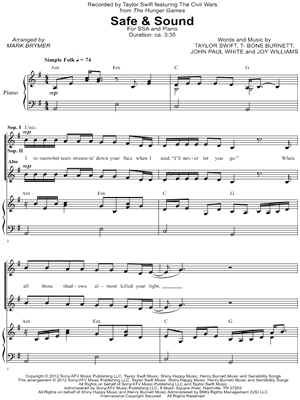 Safe & Sound by Taylor Swift feat. The Civil Wars - Sheet Music