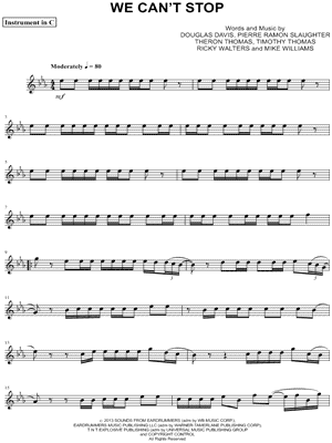 We Can't Stop - C Instrument