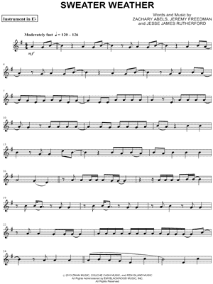 Sweater Weather - Eb Instrument by The Neighbourhood - Sheet Music