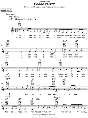 (You've Got) Personality by Lloyd Price - Sheet Music