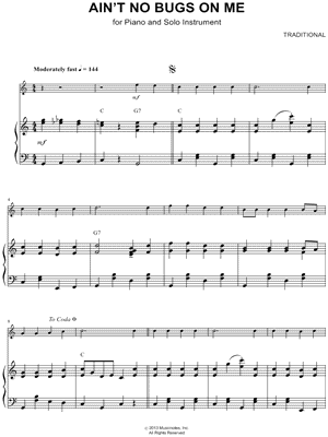 Ain't No Bugs On Me - Piano Accompaniment