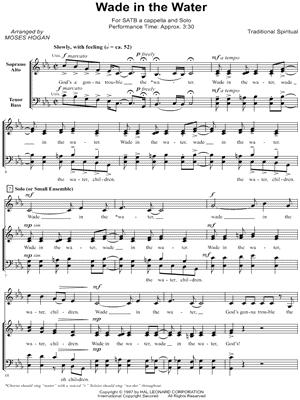 Wade In the Water by Traditional Spiritual - Sheet Music