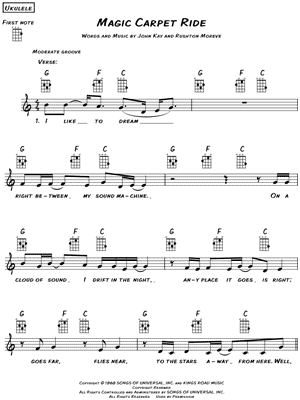 Magic Carpet Ride by Steppenwolf - Sheet Music