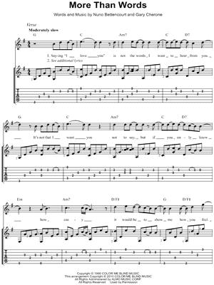 More Than Words by Extreme - Sheet Music