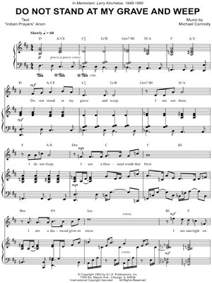 DO NOT STAND AT MY GRAVE AND WEEP by Mike Connolly - Sheet Music