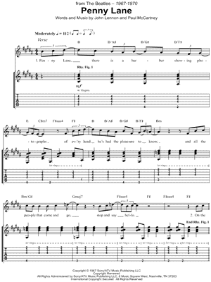 Penny Lane by The Beatles - Sheet Music