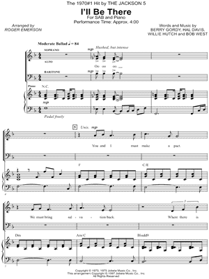 I'll Be There by The Jackson 5 - Sheet Music