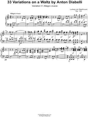 33 Variations on a Waltz By Anton Diabelli, Variation V: Allegro vivace