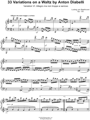33 Variations on a Waltz By Anton Diabelli, Variation VI