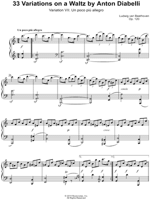 33 Variations on a Waltz By Anton Diabelli, Variation VII: Un poco più allegro
