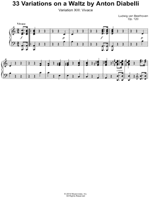 33 Variations on a Waltz By Anton Diabelli, Variation XIII: Vivace