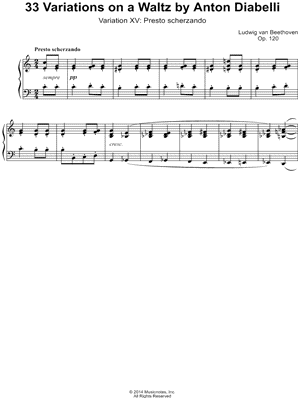 33 Variations on a Waltz By Anton Diabelli, Variation XV: Presto scherzando