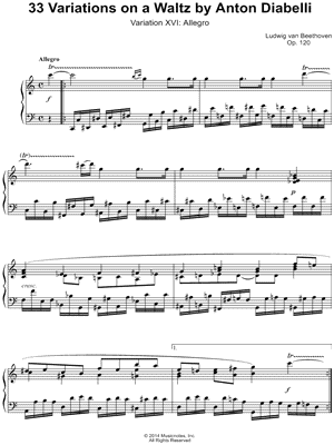 33 Variations on a Waltz By Anton Diabelli, Variation XVI: Allegro