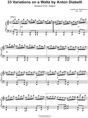 33 Variations on a Waltz By Anton Diabelli, Variation XVII: Allegro