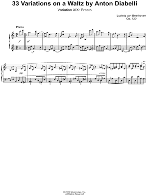 33 Variations on a Waltz By Anton Diabelli, Variation XIX: Presto