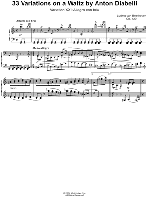 33 Variations on a Waltz By Anton Diabelli, Variation XXI: Allegro con brio