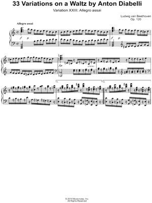 33 Variations on a Waltz By Anton Diabelli, Variation XXIII: Allegro assai