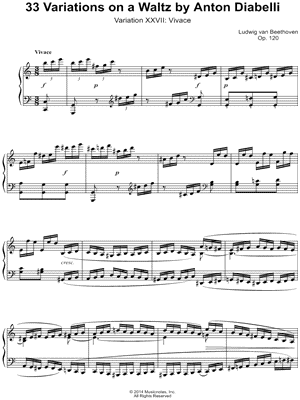 33 Variations on a Waltz By Anton Diabelli, Variation XXVII: Vivace