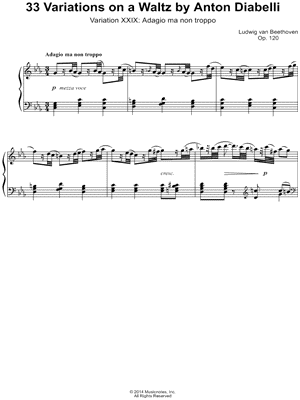 33 Variations on a Waltz By Anton Diabelli, Variation XXIX: Adagio ma non troppo
