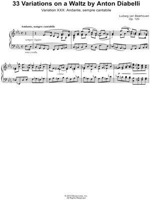33 Variations on a Waltz By Anton Diabelli, Variation XXX: Andante, sempre cantabile
