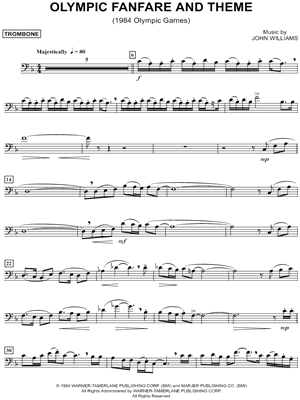 Olympic Fanfare and Theme - Trombone from Olympic Games - Sheet Music
