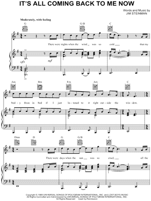 It's All Coming Back To Me Now