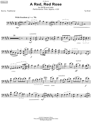 A Red, Red Rose - Cello part