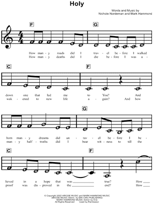 Holy by Nichole Nordeman - Sheet Music