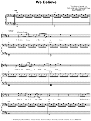 We Believe by Newsboys - Sheet Music