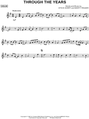 Through the Years by Kenny Rogers - Sheet Music