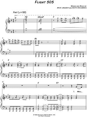 Flight 505 by The Rolling Stones - Sheet Music