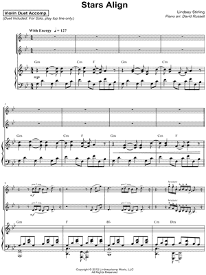 Stars Align - Violin Duet & Piano by Lindsey Stirling - Sheet Music