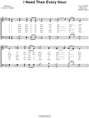 I Need Thee Every Hour