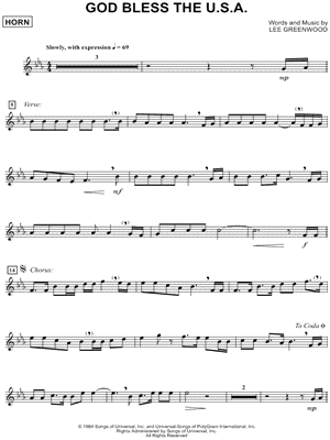 God Bless the U.S.A. - French Horn