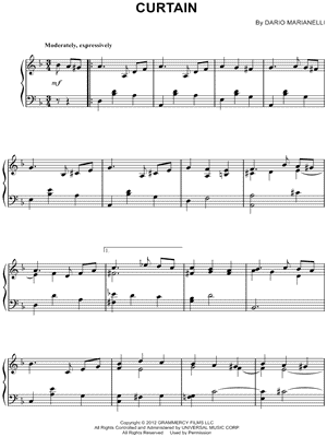 Curtain from Anna Karenina (2012) - Sheet Music