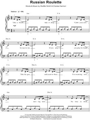 Russian Roulette by Rihanna - Sheet Music