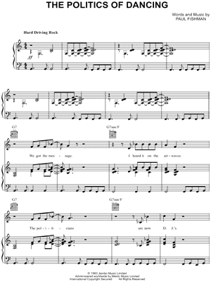 The Politics of Dancing by Re-Flex - Sheet Music
