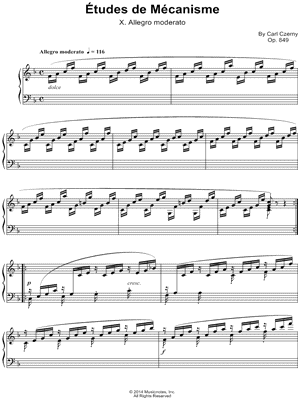Etudes de Mecanisme: X. Allegro Moderato