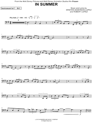 In Summer - Bass Clef Instrument