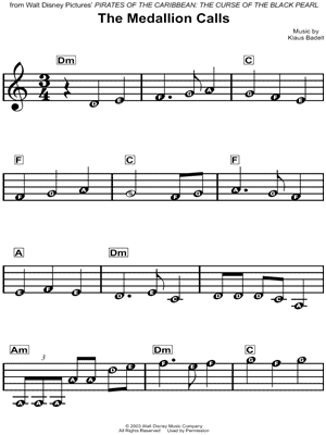 The Medallion Calls from Pirates of the Caribbean: The Curse of the Black Pearl - Sheet Music
