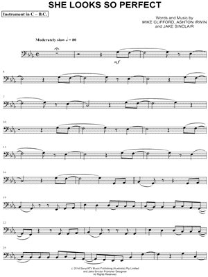 She Looks So Perfect - Bass Clef Instrument