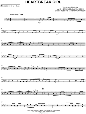 Heartbreak Girl - Bass Clef Instrument